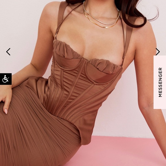 Talya Toffee Midi Dress - Picture 2 of 4